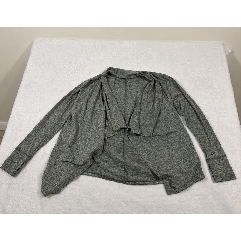 Nike Women's Cardigan XS Blue‎ Long Sleeve Open Thumb Holes Dri-Fit Stretch